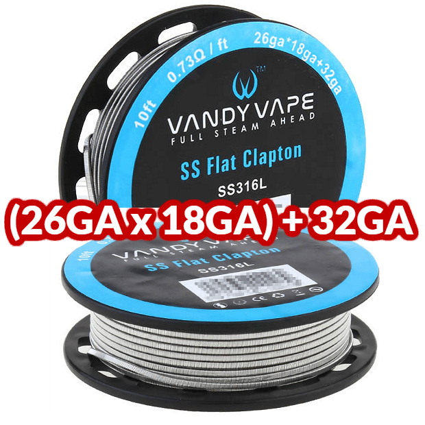 ΑΤΜΟΠΟΙΗΤΗΣ - ΣΥΡΜΑ VANDY VAPE FLAT CLAPTON SS316L ( 10ft ) εικόνα 1