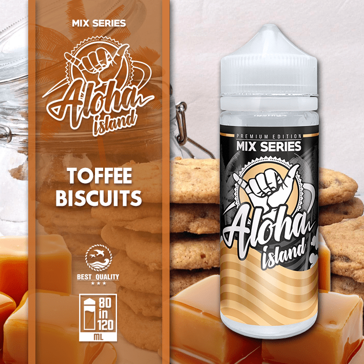 MIX & SHAKE - ALOHA ISLAND 80/120ML TOFFEE BISCUITS * TPD *